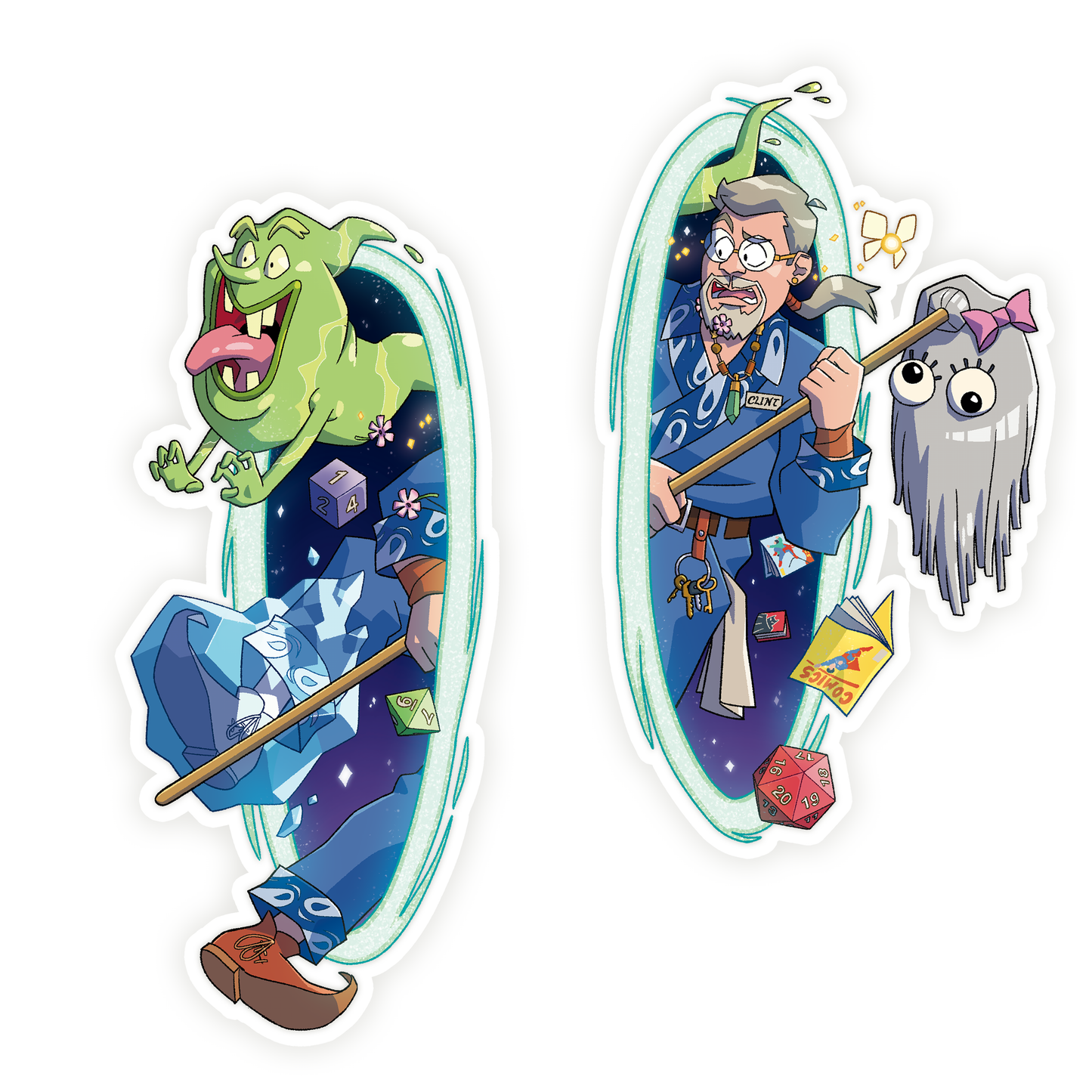 Clint McElroy the Planeswalking Janitor Sticker Set